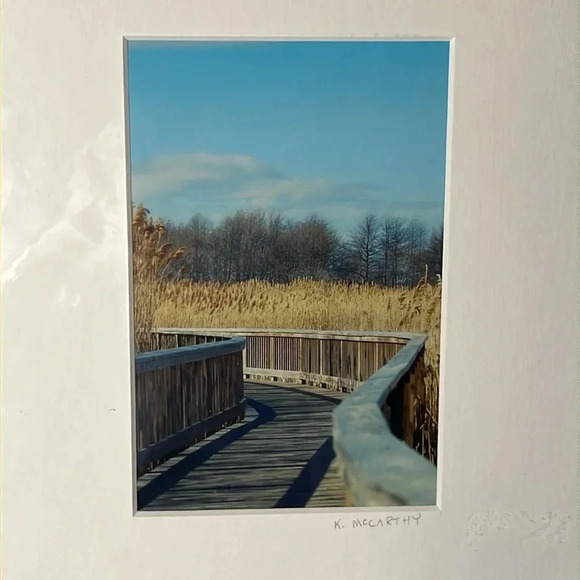 K. McCarthy Cape Cod Massachusetts Beach Boardwalk Photograph Print w/ Matting - Picture 2 of 3